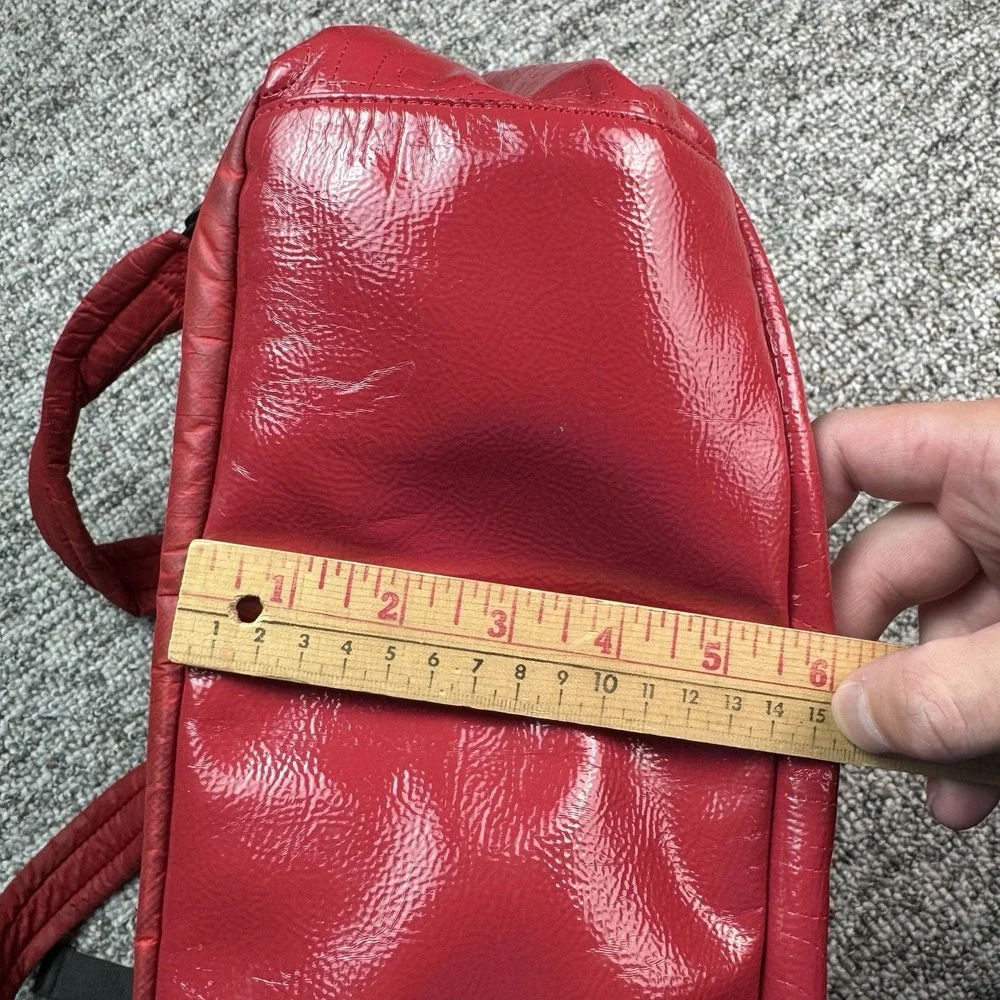 Juicy Couture Mini Backpack Logo Bag Faux Leather Cherry Red